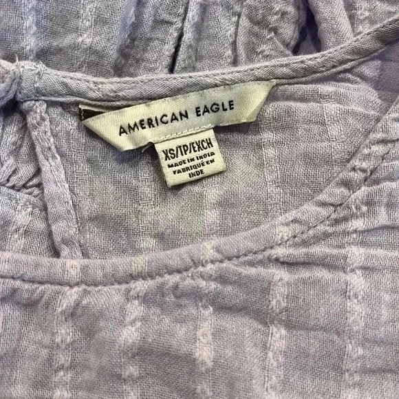 American Eagle long sleeve tiered babydoll top violet oversized XS, Extra small - Picture 9 of 10